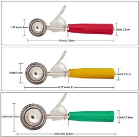 img 3 attached to 🍪 Cookie Scoop Set, Baking Tools Trio for Perfect Portioning - Includes Ice Cream Scoop and Dishers Scoops - Sizes: #12 (2.7 oz), #24 (1.4 oz), #40 (0.8 oz)