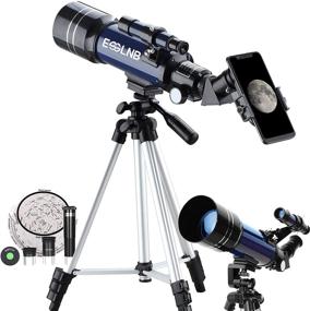 img 4 attached to 🔭 ESSLNB 70mm Refractor Telescope for Kids with Smartphone Adapter + 51.6in Tripod - Astronomical Telescopes for Beginners and Adults - 3X Barlow, Moon Filter, Fully Coated Lens