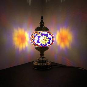 img 3 attached to 🌸 Vintage Moroccan Style Turkish Mosaic Lamp - Stained Glass, Ideal for Baby Girl or Boy Room Bedroom Decor