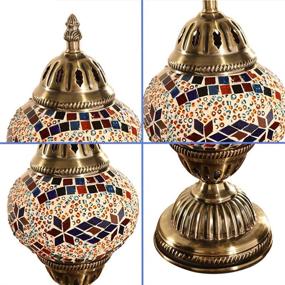 img 1 attached to 🌸 Vintage Moroccan Style Turkish Mosaic Lamp - Stained Glass, Ideal for Baby Girl or Boy Room Bedroom Decor