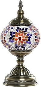 img 4 attached to 🌸 Vintage Moroccan Style Turkish Mosaic Lamp - Stained Glass, Ideal for Baby Girl or Boy Room Bedroom Decor