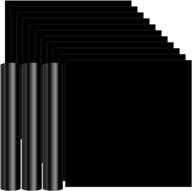 🖤 premium quality black permanent vinyl - 14 pack 12” x 12” matte black adhesive vinyl for cricut, silhouette, expressions, cameo, signs logo
