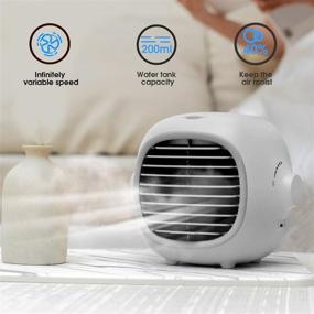 img 2 attached to 2000mAh Rechargeable Portable Air Conditioner with Atomization Fan and 200ML Water Tank Capacity- Ideal for Personal Space Cooling in Rooms, Offices, Campers, Indoors