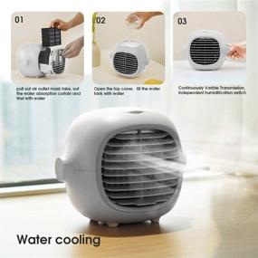 img 3 attached to 2000mAh Rechargeable Portable Air Conditioner with Atomization Fan and 200ML Water Tank Capacity- Ideal for Personal Space Cooling in Rooms, Offices, Campers, Indoors