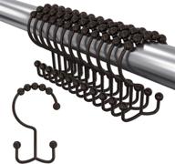 utopia bedding double glide roller shower curtain hooks - polished chrome/bronze - set of 12 rings logo