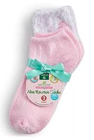 img 1 attached to Earth Therapeutics 2-Pack Aloe Moisture Socks - 🧦 Pink Striated & Confetti: Hydrate and Pamper Your Feet!