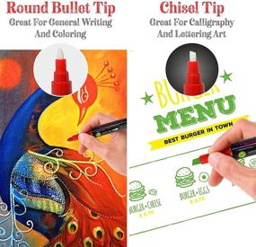 img 2 attached to 🎨 Liquid Chalk Markers 30 Colors By Positive Art: Vibrant Painting & Drawing for Kids and Adults, Window & Board Art for Bistros, Bars – Reversible Tip (Chalk Marker Set)