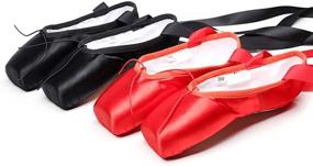 img 1 attached to 🩰 BININBOX Girls Canvas Ballet Dance Toe Shoes: Professional Satin Pointe Shoes for Dancing
