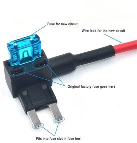 img 2 attached to 🔌 MCIGICM 12В Держатель предохранителя "Add-a-Circuit" Адаптер для предохранителей типа Mini ATM APM Blade (10 штук): Эффективное решение для защиты автомобильных цепей