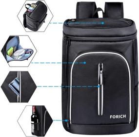 img 1 attached to FORICH Soft Cooler Backpack Insulated Waterproof Backpack Cooler Bag Leak Proof Portable Cooler Backpacks for Work Lunch Travel Beach Camping Hiking Picnic Fishing Beer – Ideal for Men and Women (Black)