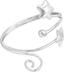 img 3 attached to 🌟 AeraVida Double Stars Wrap Swirl Sterling Silver Toe Ring or Pinky Ring with Wire Detailing