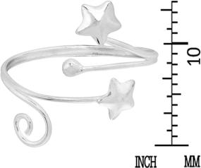 img 2 attached to 🌟 AeraVida Double Stars Wrap Swirl Sterling Silver Toe Ring or Pinky Ring with Wire Detailing