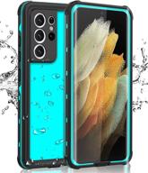 📱 samsung galaxy s21 ultra waterproof phone case with screen protector - full body protection, heavy duty, shockproof, drop proof, anti-scratch - teal logo