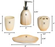 moss & stone bathroom accessories set, 4-piece metal ceramic bathroom set - incl. soap dispenser pump, toothbrush holder, tumbler, and soap dish (solid ivory) logo