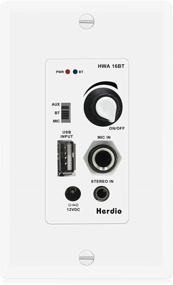 img 4 attached to 🔊 Herdio Wall Plate Блютуз аудио усилитель-ресивер с управлением звука, USB микрофоном и входом Aux (3.5 мм) - максимальная мощность 100 Вт, идеально подходит для звуковых систем и интеграции в домашний кинотеатр.