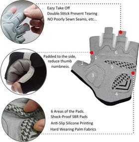 img 3 attached to 🚴 ROVOS Bike Gloves: Half Finger Cycling Gloves for Men & Women - 5mm Padded, Breathable, and Absorbent Gloves for Mountain Biking, MTB, and Road Cycling