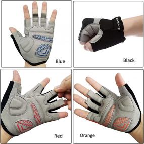 img 1 attached to 🚴 ROVOS Bike Gloves: Half Finger Cycling Gloves for Men & Women - 5mm Padded, Breathable, and Absorbent Gloves for Mountain Biking, MTB, and Road Cycling