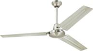 💨 efficient cooling solution: ciata lighting industrial 56-inch three-blade ceiling fan - brushed nickel (2 pack) логотип