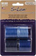 the beadsmith super-lon cord - blue tones mix - 4 spools/77 yards each - size 18 cord: a fantastic find for beading projects! logo