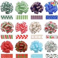 🎁 set of 24 christmas ribbon pull bows 5"; quick and simple gift wrapping accessory for christmas decor, baskets, wine bottles, and gifts; ideal for gift wrapping, present decoration, and gifts accessorizing. logo