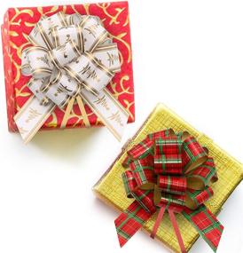 img 3 attached to 🎁 Set of 24 Christmas Ribbon Pull Bows 5"; Quick and Simple Gift Wrapping Accessory for Christmas Decor, Baskets, Wine Bottles, and Gifts; Ideal for Gift Wrapping, Present Decoration, and Gifts Accessorizing.