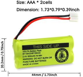img 2 attached to 🔋 KRUTA 2.4V Rechargeable Battery: Compatible with Popular Cordless Phone Models BT18433 BT184342 BT28433 BT284342 BT-8300 BATT-6010 BT1011 BT1018 BT1022 BT1031 & More!