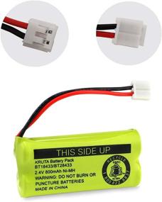 img 1 attached to 🔋 KRUTA 2.4V Rechargeable Battery: Compatible with Popular Cordless Phone Models BT18433 BT184342 BT28433 BT284342 BT-8300 BATT-6010 BT1011 BT1018 BT1022 BT1031 & More!