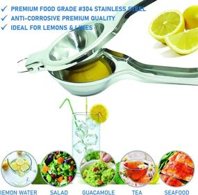 img 2 attached to 🍋 EcoJeannie Premium Stainless Steel Lemon Squeezer with Food Grade #304, Anti-Corrosive Manual Jumbo Size Citrus Press Juicer