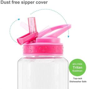 img 2 attached to 💧 32oz Motivational Water Bottle with Time Marker, BPA Free Tritan, Dustproof Flip Straw, Leak Proof, Carry Handle – Home Tune, Pretty Design, Easy Clean