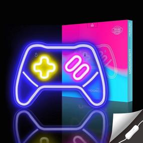 img 3 attached to 🎮 Neon Signs for Video/PC Gamers - Luminosity Game Controller Gamepad/Gaming Remote LED Sign for Game Room, Bedroom, Wall Decor - Cool Gaming Console Neon Light for Streamers