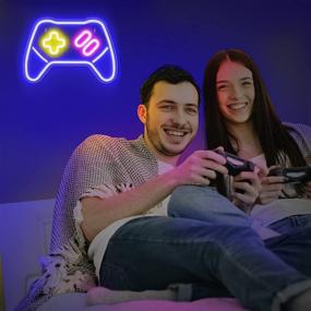 img 1 attached to 🎮 Neon Signs for Video/PC Gamers - Luminosity Game Controller Gamepad/Gaming Remote LED Sign for Game Room, Bedroom, Wall Decor - Cool Gaming Console Neon Light for Streamers