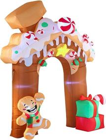 img 3 attached to Joiedomi 10 ft Gingerbread House Archway Inflatable - Perfect for Christmas Party Indoor & Outdoor Decor, Holiday Season Yard & Lawn Decoration with Built-in LEDs