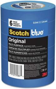 img 4 attached to 📐 3M Scotch Painters Tape Value Pack - 6 Pack, 6-Pack | Blue 2090-24EVP, 0.94 in. x 60 yd.