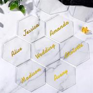 🔲 yookeer clear hexagon acrylic place card set - perfect for weddings, birthdays, banquets, and more (50-pack) logo
