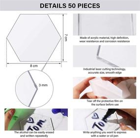 img 3 attached to 🔲 Yookeer Clear Hexagon Acrylic Place Card Set - Perfect for Weddings, Birthdays, Banquets, and More (50-Pack)