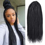 gottin hair box braids crochet hair: 6 пакетов, более 60 🔗 оттенков, 24 дюйма для черных женщин, синтетические наращивания волос - 1b# натуральный черный логотип