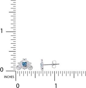 img 1 attached to Волшебные украшения Дисней Принцессы Золушки: серебряные серьги-гвоздики с королевской каретой.
