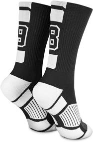 img 3 attached to 🧦 Personalized Team Number Crew Socks, Athletic Socks by ChalkTalkSPORTS, Black, Select Your Number