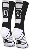 🧦 personalized team number crew socks, athletic socks by chalktalksports, black, select your number логотип