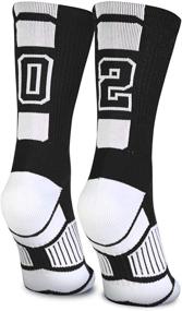 img 4 attached to 🧦 Personalized Team Number Crew Socks, Athletic Socks by ChalkTalkSPORTS, Black, Select Your Number