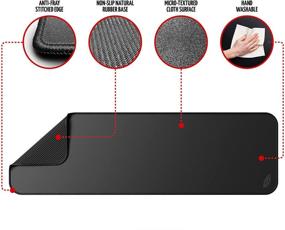 img 2 attached to 🖱️ Extra Large Black Wraptor Gaming Mouse Pad XL Extended 36x12 with Stitched Edges - Extended Desk Mat for Laptop, Computer & PC - Nonslip