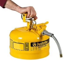 img 1 attached to Justrite AccuFlow 7225220 Type II Galvanized Steel Safety Can With 5/8&#34