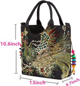 img 3 attached to Mumu Doceiog Handbags Two Sided Embroidered Women's Handbags & Wallets
