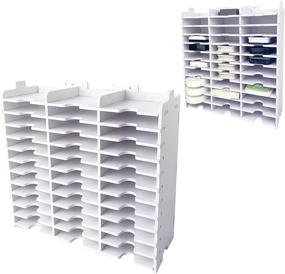 img 4 attached to 📐 Sanfurney 36 Slots Ink Pad Holder and Stamp Pad Organizer for Stampin Up or Ranger Ink Pads - Diamond Painting Tray Rack for Craft Supply Storage, Stackable Wall Mount