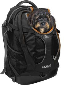 img 4 attached to 🐶 Кенгуру-рюкзак для собак Kurgo: Одобрен ТСА, водонепроницаемый, идеально подходит для маленьких питомцев - собак и кошек, идеально для походов, путешествий и авиаперелетов - рюкзак G-Train K9 в красно-черном цвете.