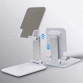 img 3 attached to Versatile and Portable Adjustable Tablet Stand Holder for iPad, Samsung Galaxy Tabs, and More - White
