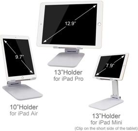 img 1 attached to Versatile and Portable Adjustable Tablet Stand Holder for iPad, Samsung Galaxy Tabs, and More - White