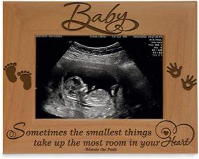 img 4 attached to 👶 KATE POSH Baby Engraved Wood Picture Frame - Winnie The Pooh Sonogram Photo Frame, New Mom, New Dad (3 1/2 x 5 - Baby) - Cherishing the Tiniest Blessings in Your Heart