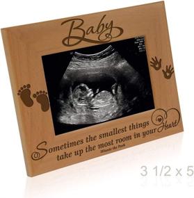 img 2 attached to 👶 KATE POSH Baby Engraved Wood Picture Frame - Winnie The Pooh Sonogram Photo Frame, New Mom, New Dad (3 1/2 x 5 - Baby) - Cherishing the Tiniest Blessings in Your Heart