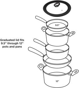 img 2 attached to 🍳 Универсальная прозрачная крышка Ecolution с вентиляцией: подходит для посуды диаметром от 9,5 до 12 дюймов, можно мыть в посудомоечной машине, замена для кастрюль, сковородок и сковородок - большая, черная
